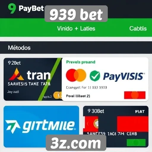 Métodos de pagamento disponíveis no site 939 bet